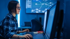 Person looking at a computer screen