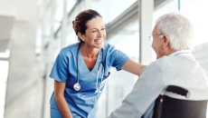 Healthcare professional with senior adult