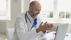
  Healthcare provider on a computer
