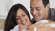 Couple with infant