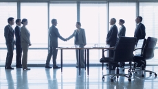 
  Businesspeople shaking hands.
