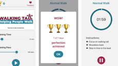 
  Screenshots of Walking Tall app 
