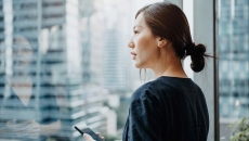 
  A person using a smartphone.
