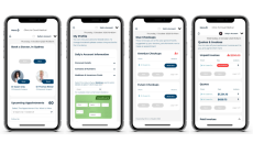 A compilation of screenshots of Clinic to Cloud's Patient Portal.