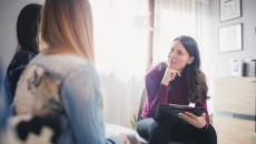 Two people in couples counseling