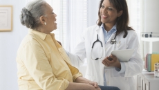 Doctor talks to patient