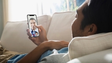 A telehealth visit via smartphone