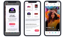 Tinder's premium content for vaccinated users.