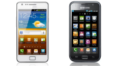 Two older Samsung Galaxy phones side by side.