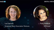 Lisa Suennen, American Heart Association Ventures, and Ruby Gadelrab, MDisrupt_Brain and heart graphic Photo by bymuratdeniz/iStock/Getty Images Plus