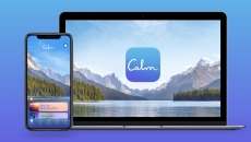 The Calm app on a phone and a laptop