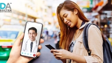 A woman using the Doctor Anywhere app