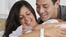 Parents with a newborn baby
