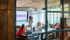 A person presenting to investors