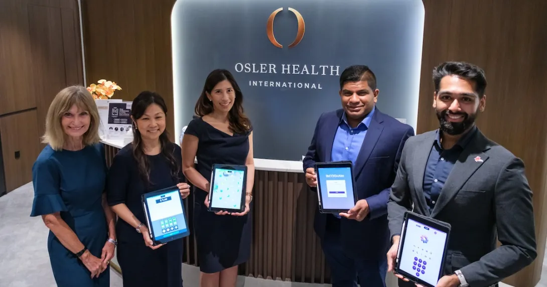 Representatives of NTU Singapore spin-off Gray Matter Solutions and Osler Group showing the application-based early dementia detection tool Representatives of NTU Singapore spin-off Gray Matter Solutions and Osler Group showing the application-based early dementia detection tool