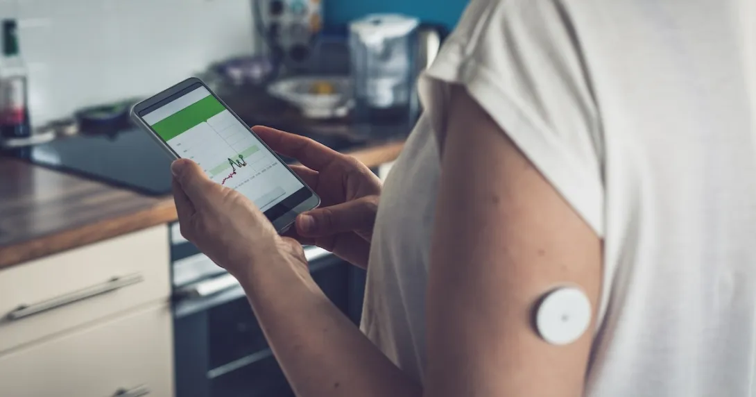 Photo of glucose monitor patch Photo of glucose monitor patch