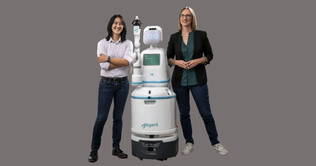 Diligent Robotics cofounders Andrea Thomaz and Vivian Chu with the Moxi robot
Diligent Robotics cofounders Andrea Thomaz and Vivian Chu with the Moxi robot