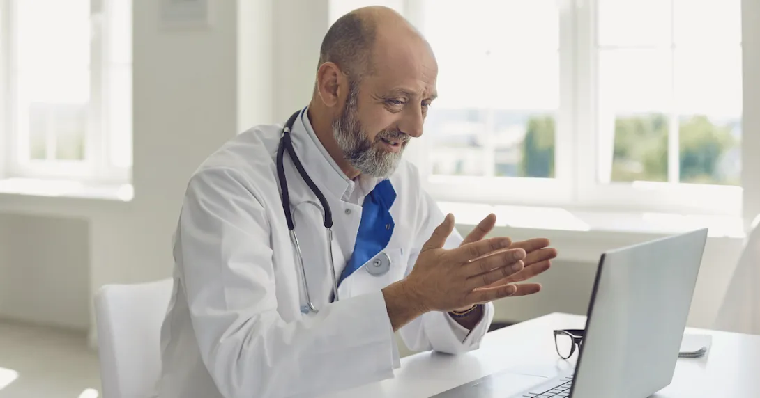 Healthcare provider on a computer
Healthcare provider on a computer