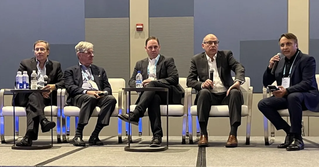 WINFertility's Roger Shedlin, Chicago Pacific Founders' Larry Leisure, Contigo Health's Steven Nelson, Accenture's Kaveh Safavi and moderator Sumit Nagpal.
WINFertility's Roger Shedlin, Chicago Pacific Founders' Larry Leisure, Contigo Health's Steven Nelson, Accenture's Kaveh Safavi and moderator Sumit Nagpal.