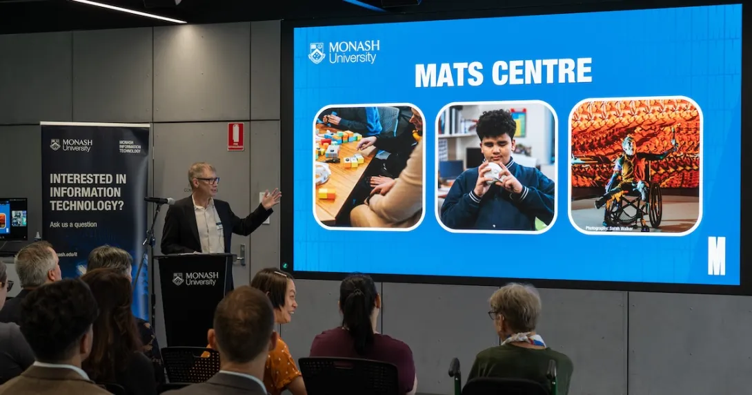 A presenter introducing the new MATS Centre during its launch A presenter introducing the new MATS Centre during its launch
