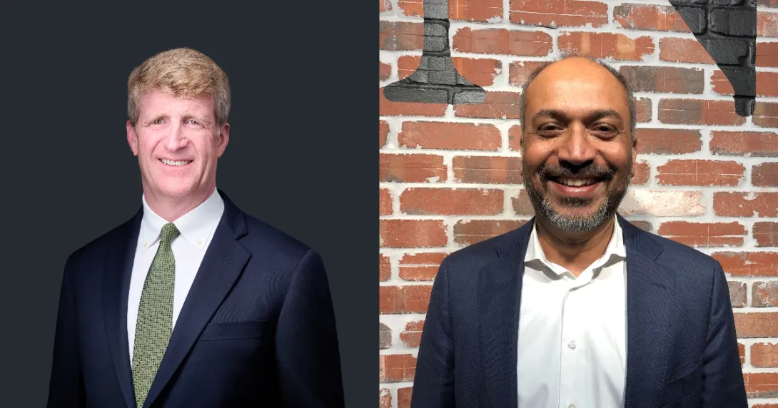 Former U.S. Representative Patrick J. Kennedy, founder of the Kennedy Forum, and Nawal Roy, founder and CEO of Holmusk
Former U.S. Representative Patrick J. Kennedy, founder of the Kennedy Forum, and Nawal Roy, founder and CEO of Holmusk