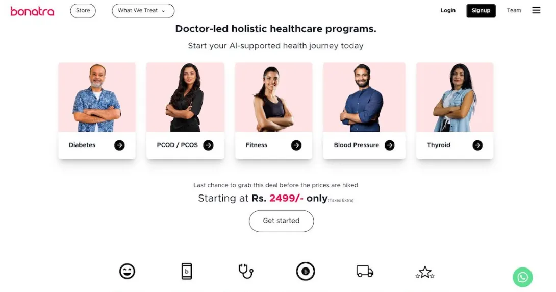 
  Screenshot of Bonatra website
