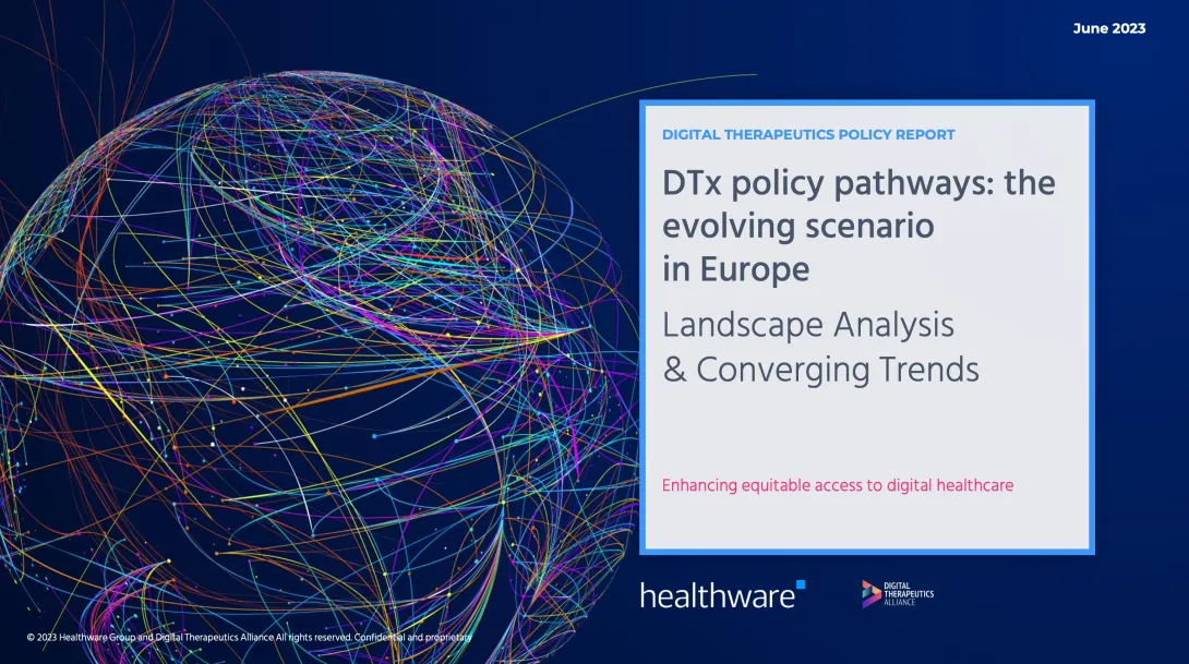 Healthware, Digital Therapeutics Alliance report's cover page
Healthware, Digital Therapeutics Alliance report's cover page
