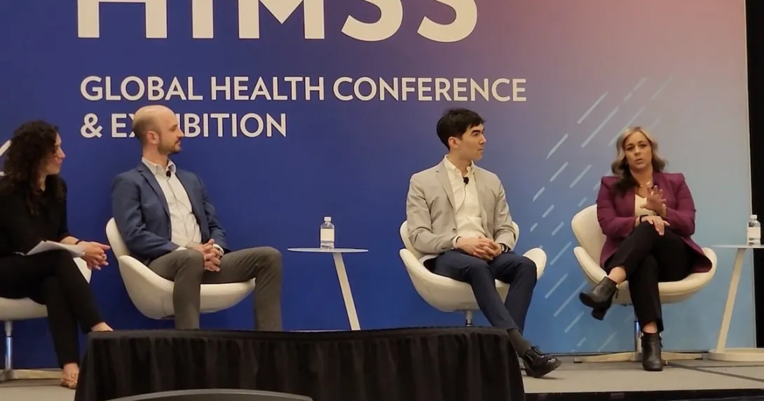 Jessica Hagen of MobiHealthNews, Joey Seliski of Allegheny Health Network, Alexander Ryu of Mayo Clinic, Kali Ariuni Ihde of Northwestern Medicine. Jessica Hagen of MobiHealthNews, Joey Seliski of Allegheny Health Network, Alexander Ryu of Mayo Clinic, Kali Ariuni Ihde of Northwestern Medicine.