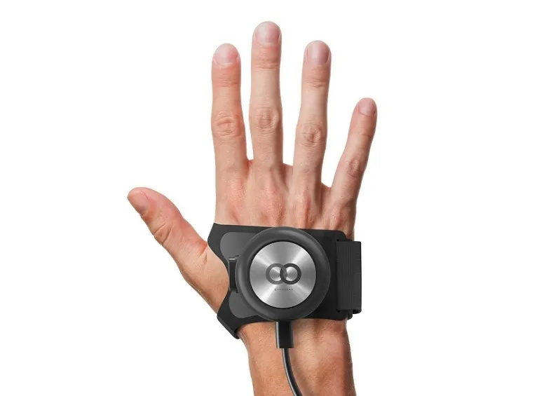 A hand wearing the GyroGlove.