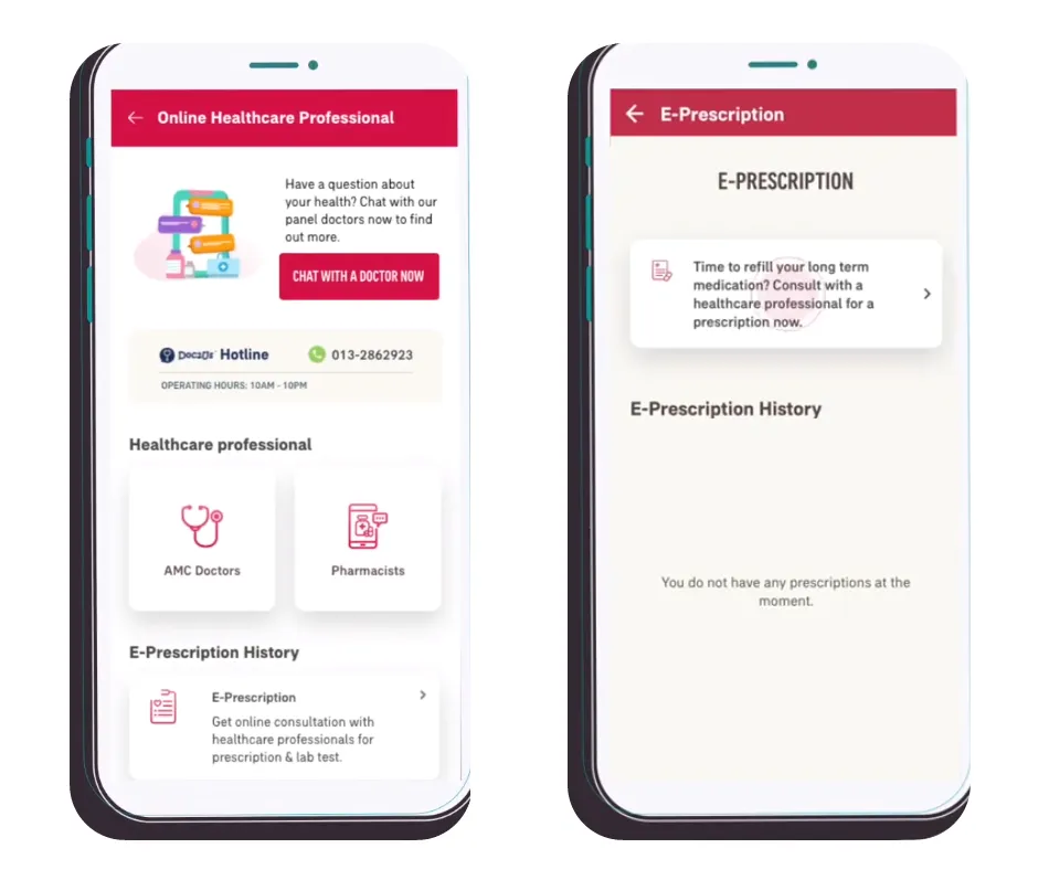 Screenshots of the My AIA app.