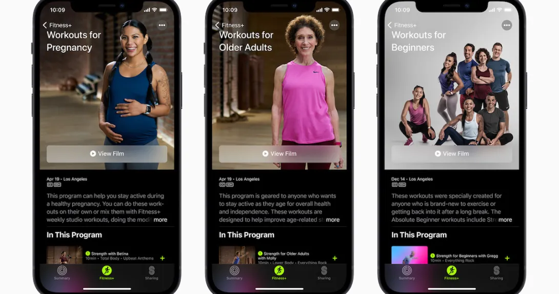 Apple Fitness+ new workout sections
