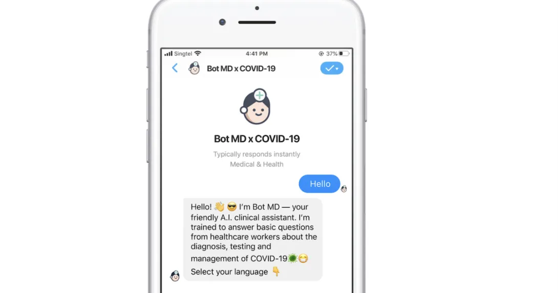 A Bot MD app screen on a smartphone