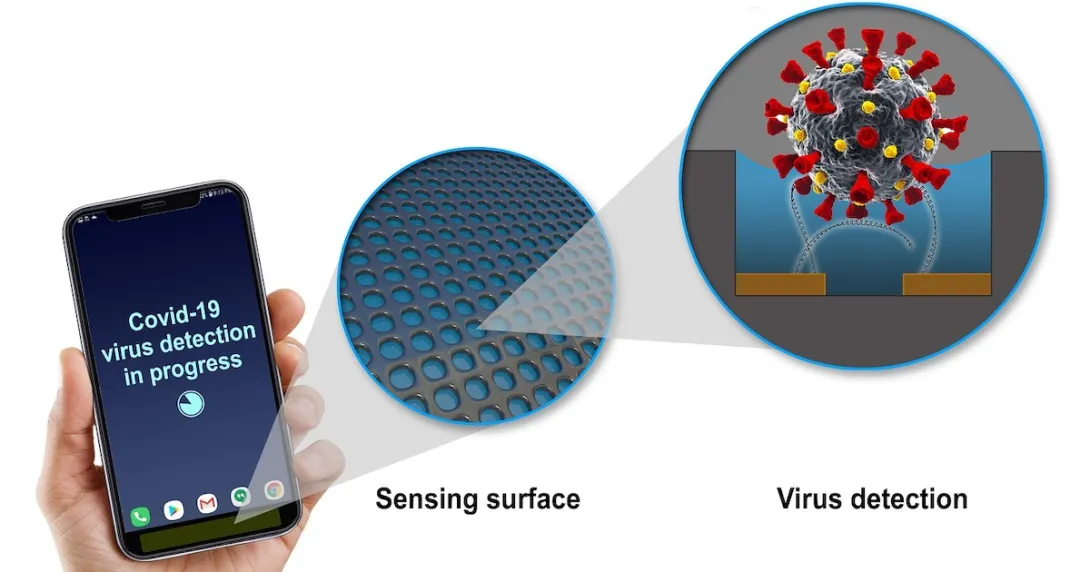 Mock up of COVID-19-detecting sensors