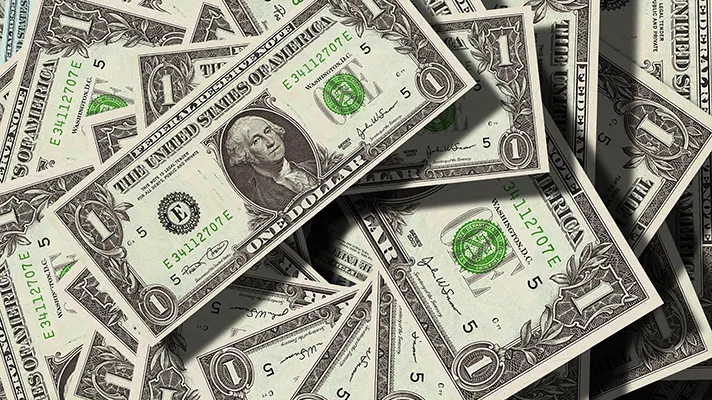 A collection of one-dollar bills