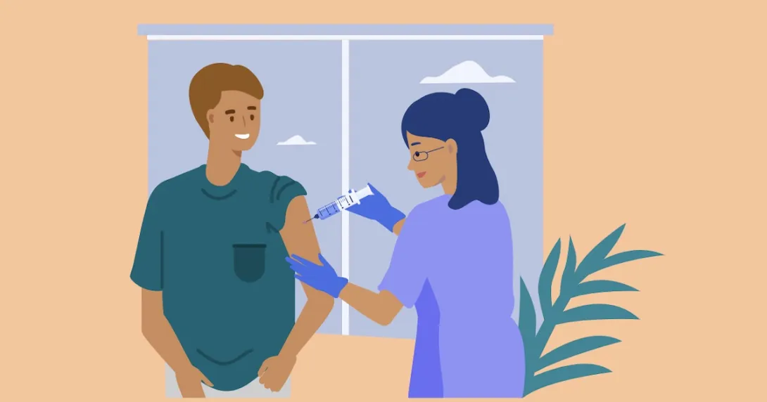 Illustration of a vaccination shot