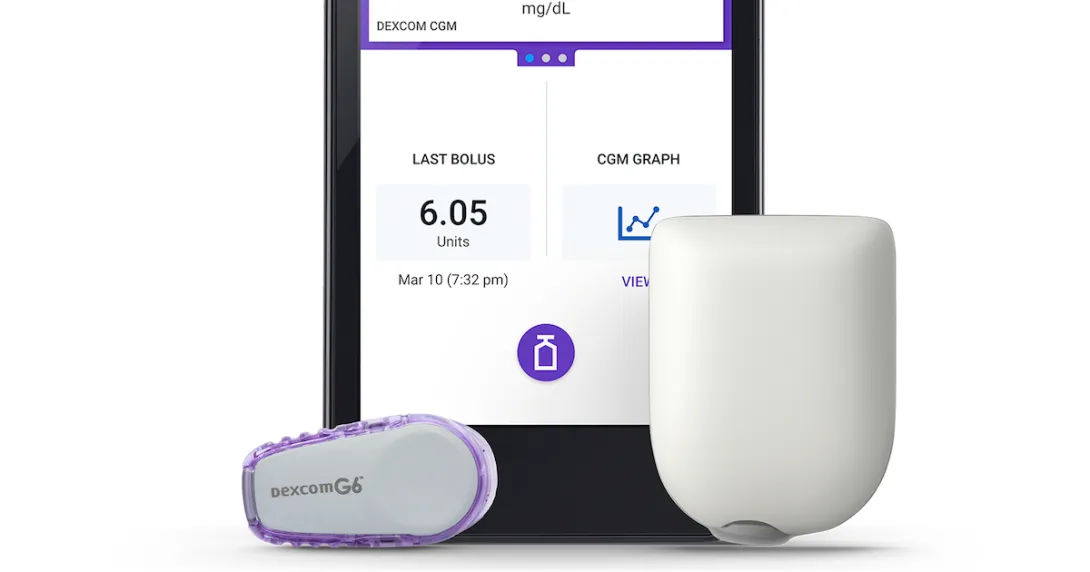 The Omnipod 5 system including the Dexcom G6 and the smartphone app The Omnipod 5 system including the Dexcom G6 and the smartphone app