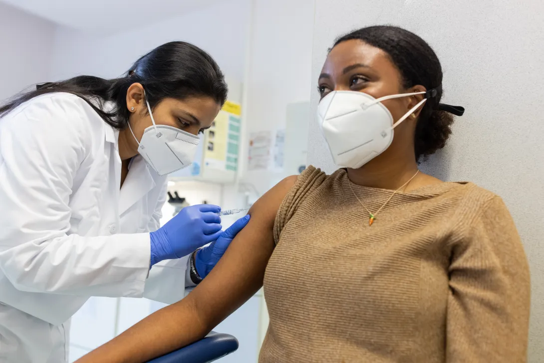 Person getting a shot