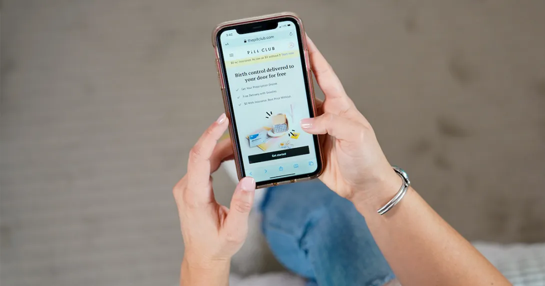 Pill Club user orders their birth control on their phone