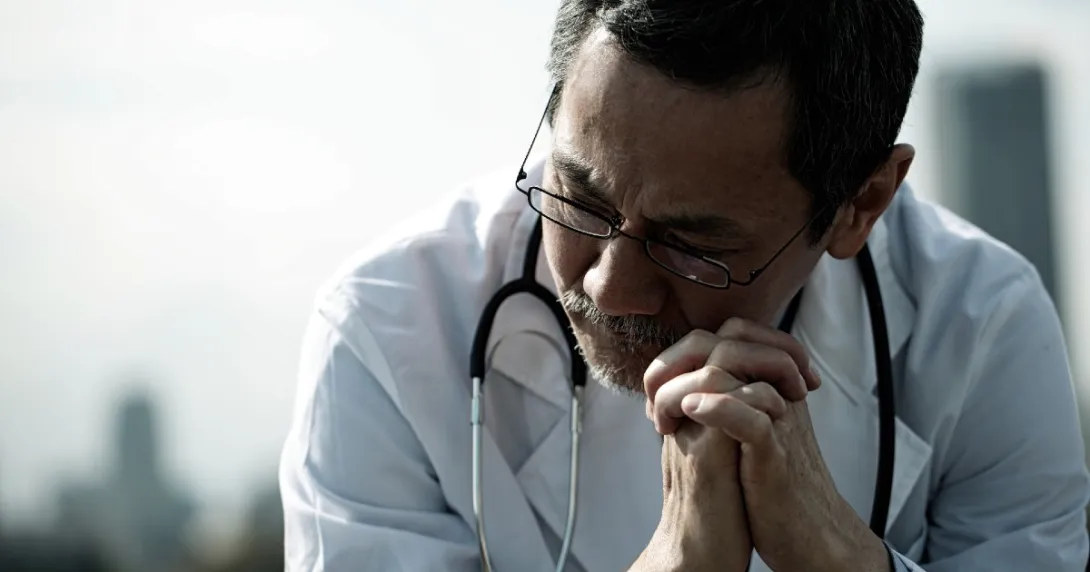 Stressed doctor