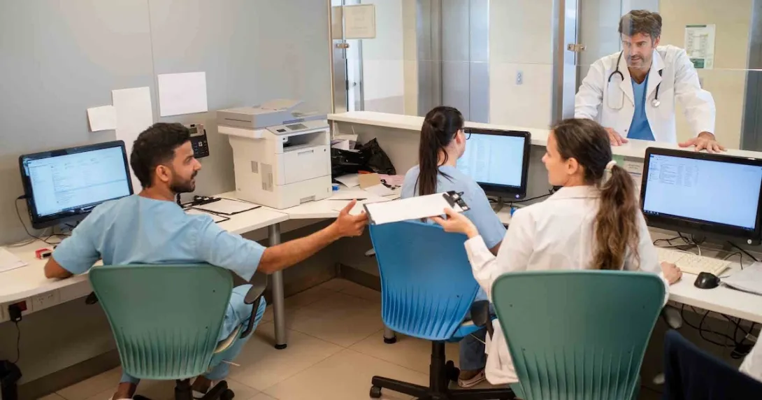 People working in a medical office