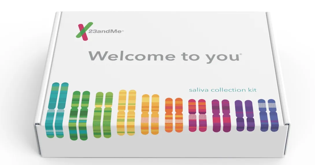 A 23andMe saliva collection kit