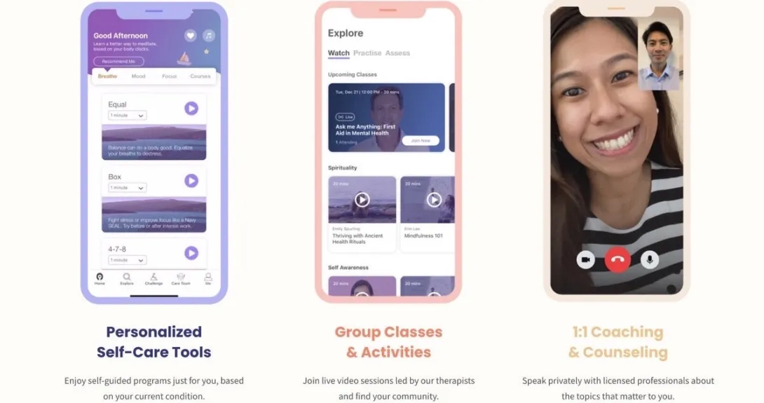 MindFi's mobile corporate mental health app