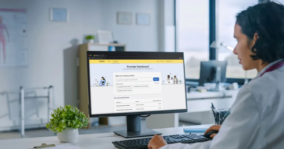 A doctor using Provider Mode on a desktop computer in her office.